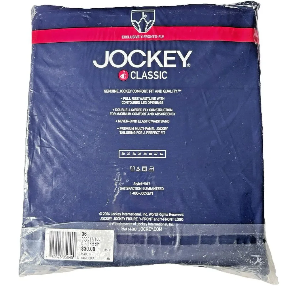 Jockey Mens Classic Full Rise Briefs Size 36 100% Cotton Y-Front Fly 6-pack Vtg - Picture 4 of 11